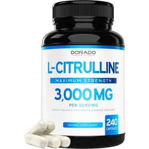 L-Citrulline 3000mg GMP Certified & Non-GMO Free Form Amino 240 Capsules