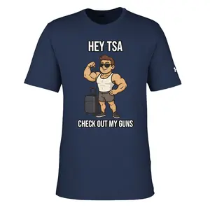 Hey TSA Funny Gym Men's Athletic Crewneck T-Shirt Under Armour, For Bodybuilding, Weightlifting, Workout, Meme, Humor, For Men