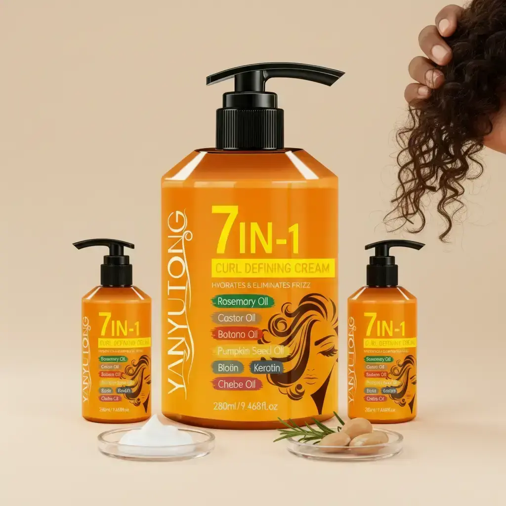 7-In-1 Styling Curl Cream Balm with Moroccan Argan Oil, Ricotta Oil & Rosemary Essential Oil, Deep Nourishing Hydrating Hair Care, Enhances Volume & Shine, Healthy Wave/curl Hairstyling, Haircare
