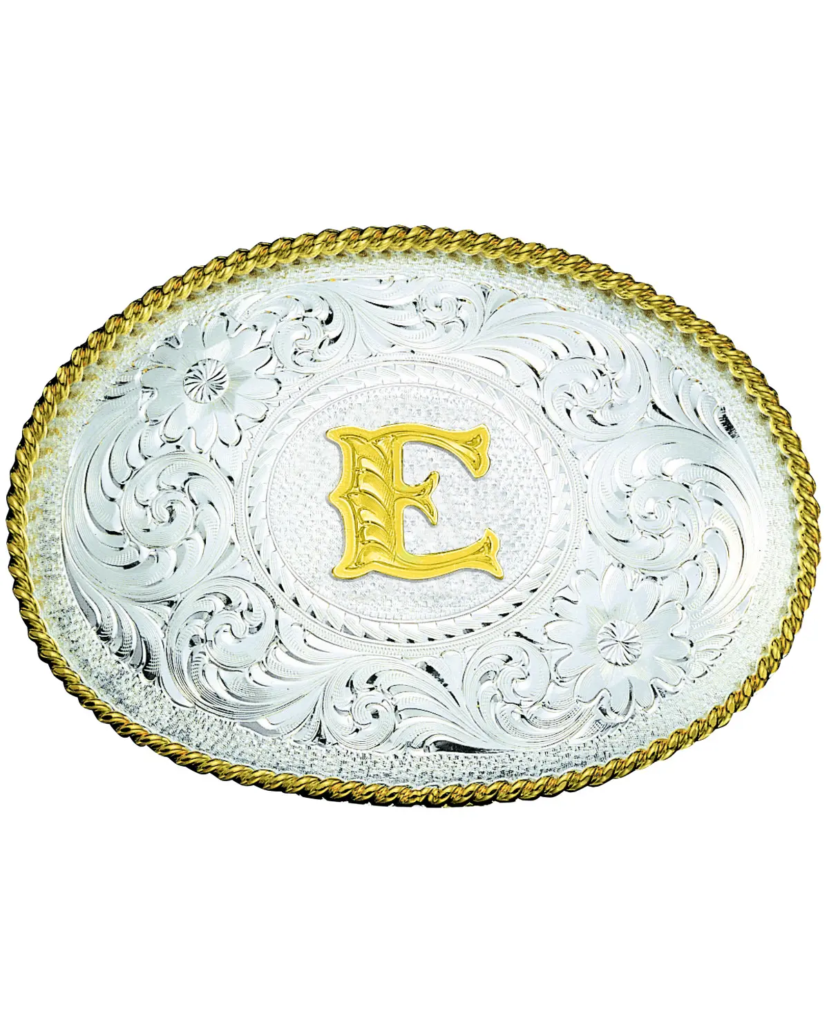 Montana Silversmiths Unisex Engraved Initial E Western Belt Buckle - 700E