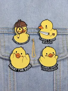 Cute Cartoon Duck Design Brooch Pin, Fashion Alloy Badge for Clothes Hat Backpack, Creative Animal Enamel Brooch for Women & Men, Fashion Accessories for Gift, Hat Pins, Hat Clip