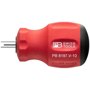 PB Swiss Tools PB 8197.V-10 Tire Valve Screwdriver with SwissGrip Handle, Stubby