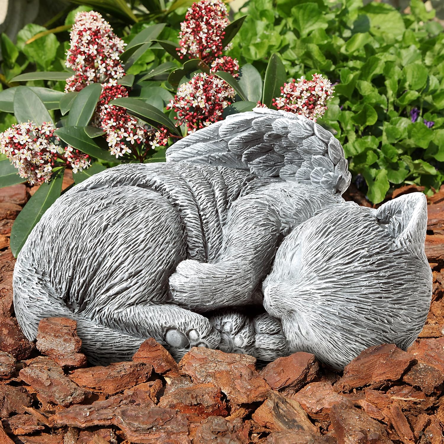 Cat Memorial Stone Peaceful Sleeping Kitten Angel Statue for Garden Remembrance Grave Marker Pet Sympathy Gift Gray Handcrafted Resin Cat Memorial Stone Peaceful Sleeping Kitten Angel Statue for Garden Remembrance Grave Marker Pet Sympathy Gift Gray Handcrafted Resin