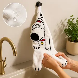 Cute Brian Hand Towel with Loop, Soft Fleece Absorbent Hanging Towel for Kitchen Bathroom, Aesthetic Home Decor Hand Towel , Mother’s Day Gift, Surprise Gift, Summervibes