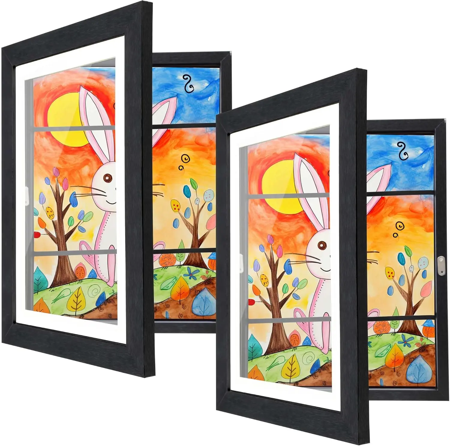 [2-Pack]  Artwork Frames Changeable, 8.5 x 11-IN Frames for  Artwork, Front Opening Picture Frames,  Decor, Up to 150 count of  Art Frame, Craft Storage, Hanging Wall Decor, Art