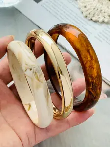 Elegant Retro Bohemian Acrylic Bracelet Set for Women, 3 Piece Simple Design, Perfect for Gifts, Dates, Daily Wear, Party, Vacation