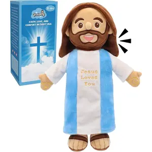 Talking Jesus Plush Doll - Speaks 36 Bible Verses & 10 Songs, 13" Speaking Dolls with Music & Sound, Stuffed Jesus Loves You Baptisms Christmas Easter Gifts for Kids Church Sunday School