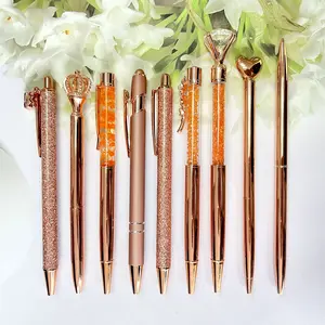 Diamond Ballpoint Pen Set, 9 Pieces Artificial Diamond Pens, Glitter Touch Pens, Creative Metal Student Office Supplies Gift