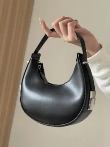 Women's Fashionable Crescent Bag, Casual Solid Color Shoulder Bag for Daily Used, Trendy All-match Commuter Bag, Girl Fashionable Shopping Bag