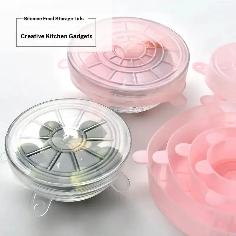 Reusable Silicone Elastic Lids Set, Durable Food Storage Covers, Dishwasher Safe, Fits Most Containers, Kitchen Essentials
