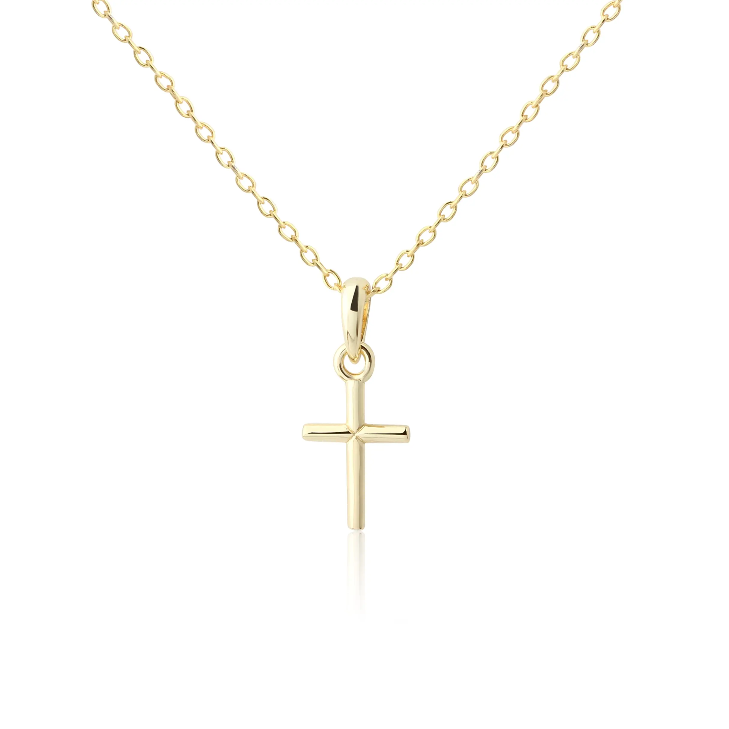 Children’s Simply Faithful Cross Necklace in 14K Gold-Plated Sterling Silver