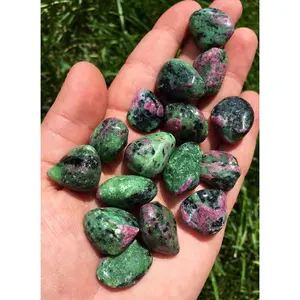 Ruby in Zoisite Tumbled Stone - Polished Ruby in Zoisite Crystal