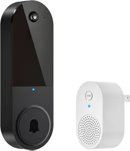 [New deal] - Wireless Video Doorbell Camera 1080p AI Human Detection 2-Way Talk Live View Night Vision Cloud Storage 2.4G WiFi Battery Powered Indoor Outdoor Surveillance Black