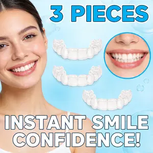 【3PC】No-Glue Adjustable Dentures – InstantGapFilling, Portable Temporary Teeth for Effortless Oral Beauty Transformation Reusable Cover Gaps Perfect Confidence Boost