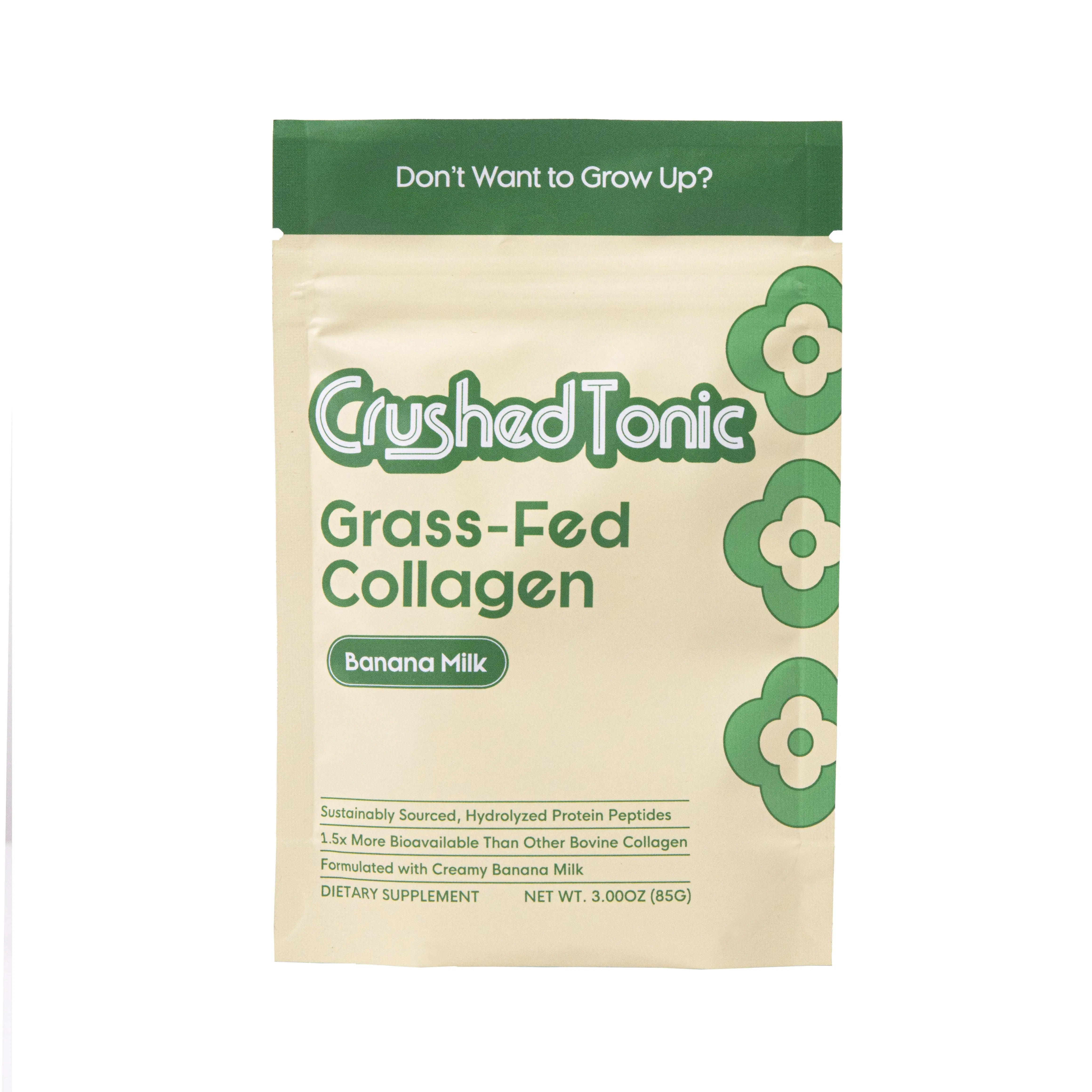 Crushed Tonic Banana Milk Collagen - Korean Collagen - KBeauty - Premium Hydrolyzed Collagen - for Skin, Hair & Health - Gluten Free GMO Free Skin Car