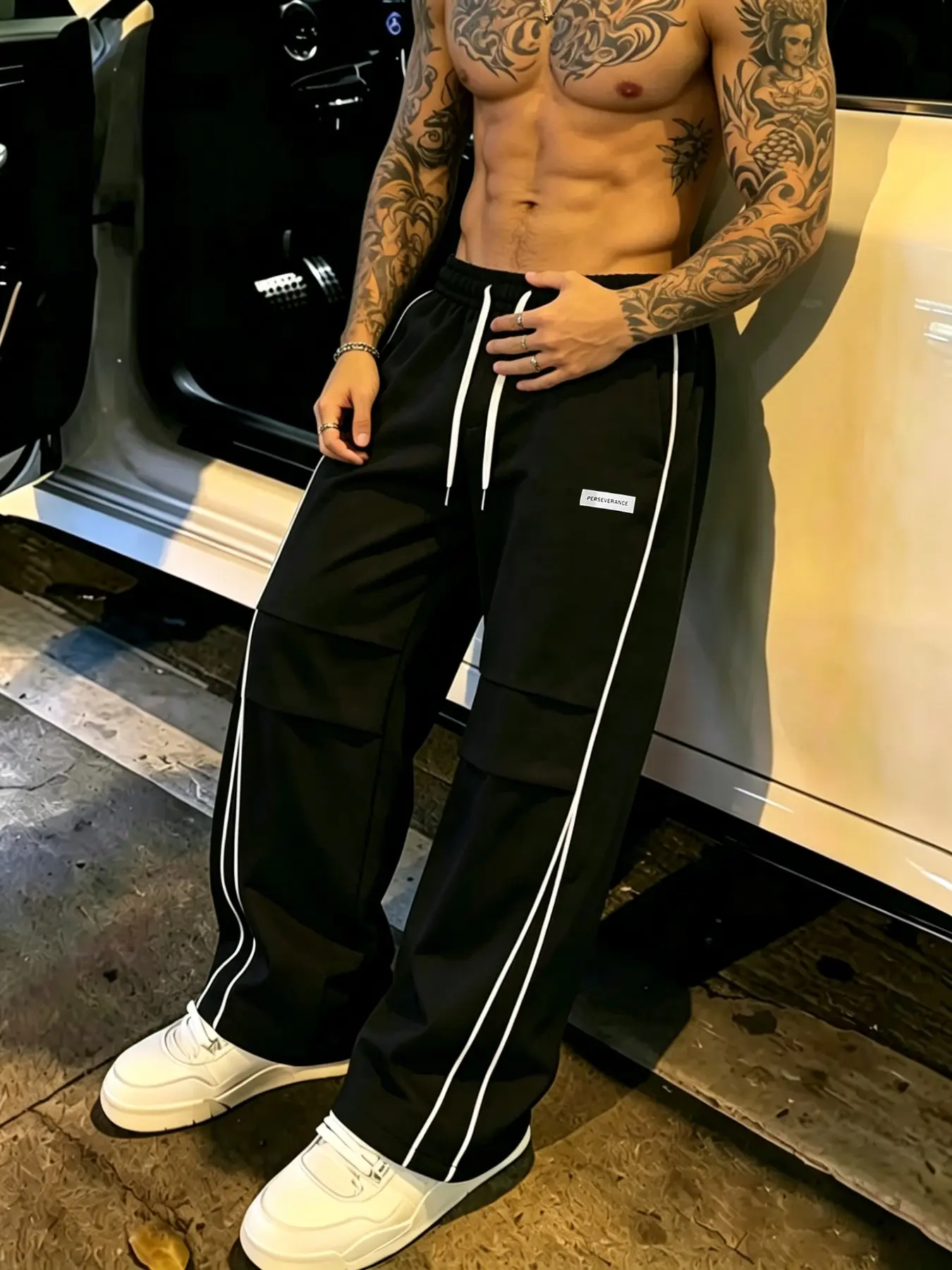 Men's Casual Athletic Pants, Striped Design Long Pants, Summer Fashion Trendy, Elastic Waistband, Lightweight Comfortable Fabric, Loose Fit, Ideal for Daily Wear, Athleisure Pants, Casual Sporty Pants