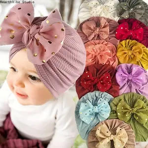Set of 11 Baby Girl Caps with Disc Flower Newborn Toddler Caps Hats Baby Kids Knot Turban Headband Cap