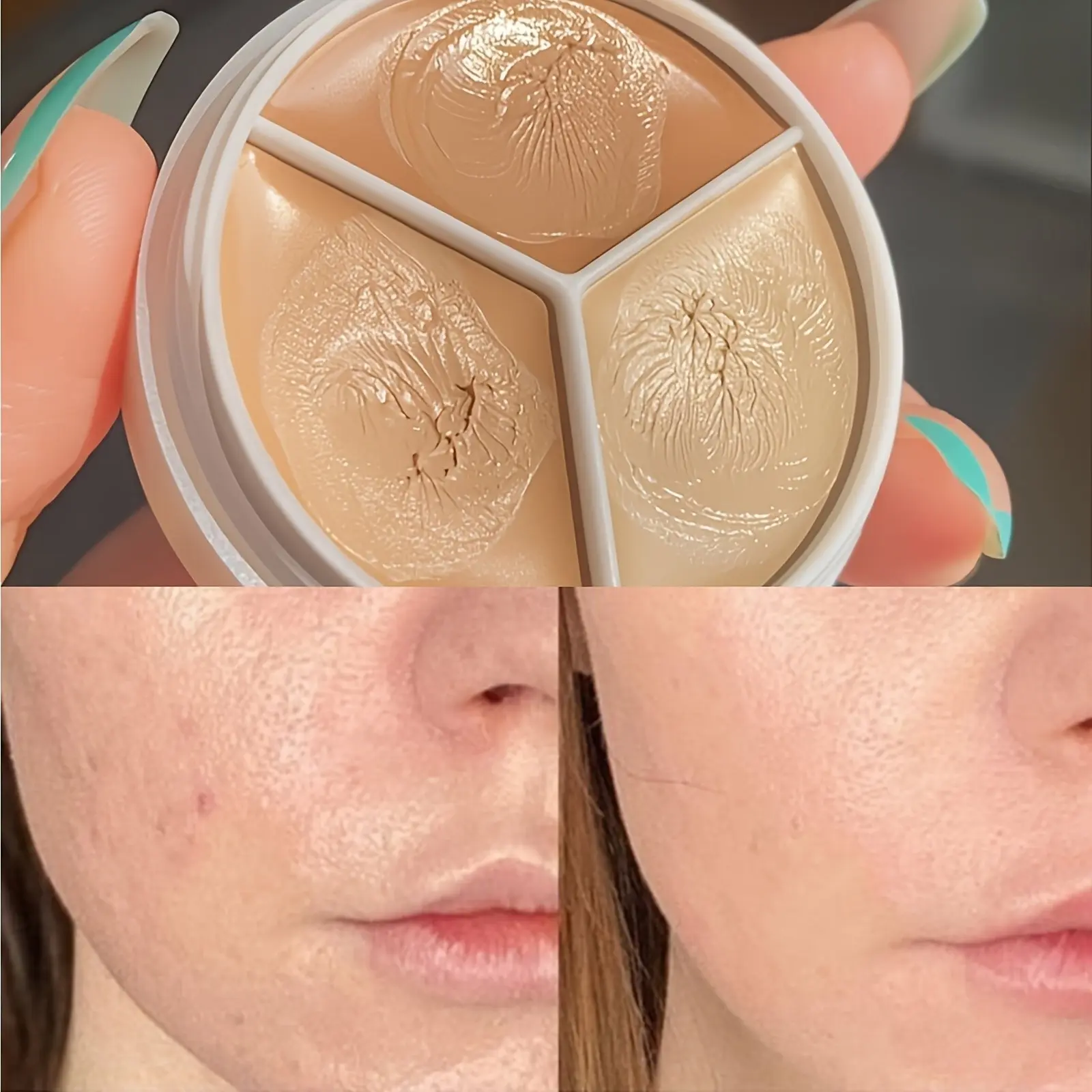 3-Color Concealer, Waterproof Sweatproof, All-Day Wear, Hydrating Non-Caking for Tear Troughs, Non-Patchy, Flawless, Brightening Skin, Light Nude Makeup Hydrate