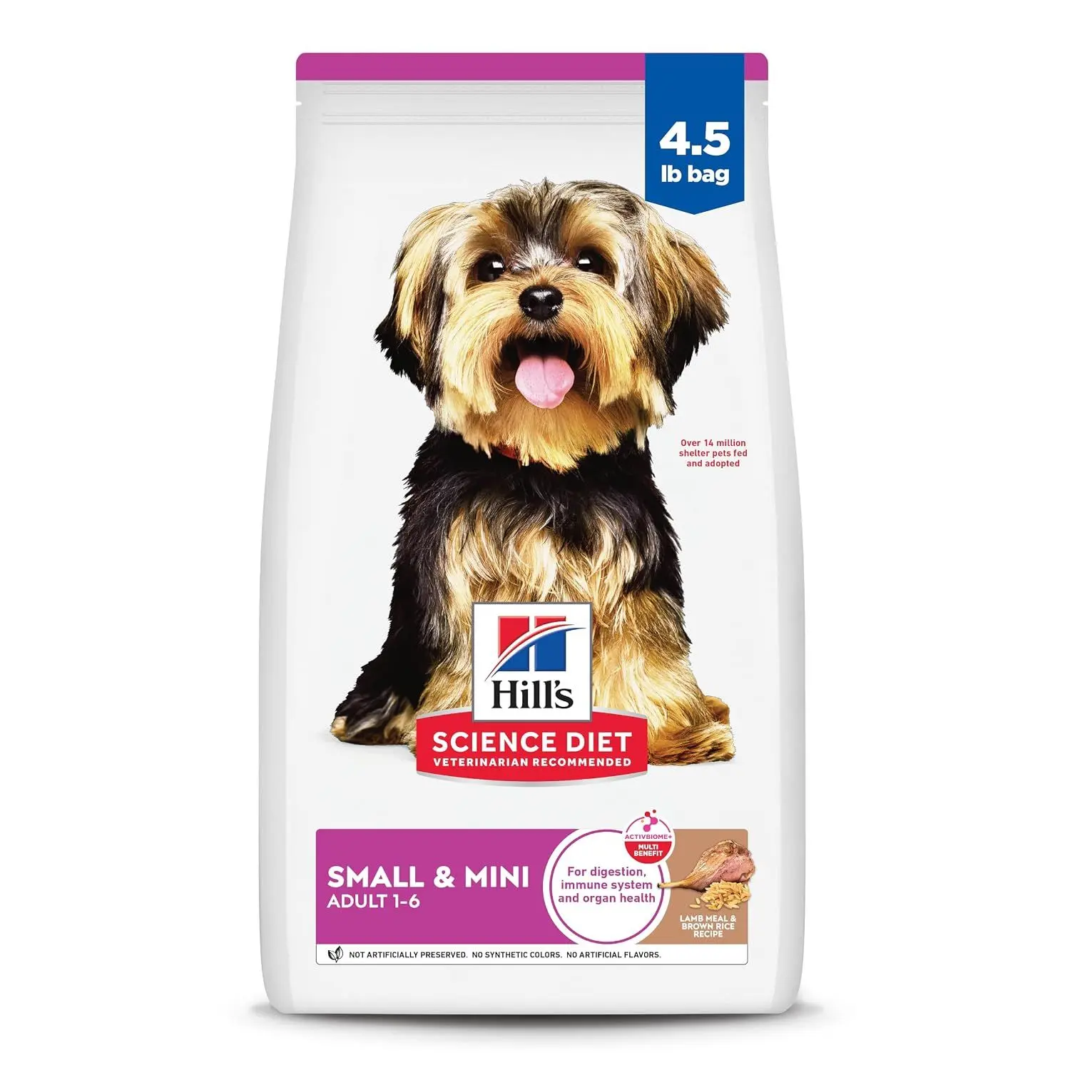 Hill's Science Diet Adult 1-6 Small & Mini Dry Dog Food | #1 Veterinarian Recommended, Chicken & Brown Rice, 4.5 lb. Bag