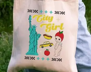 Sonny Angel Tote Bag Kewpie Cherub Book Bag New York City 600 Canvas Tote Big Apple Grocery Bag Gift Sonny Angel Lover NYC City Girl Vibe #1290