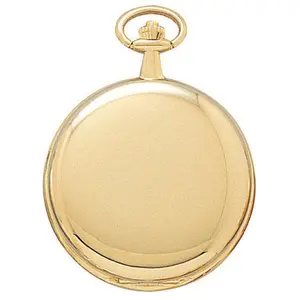 212 MAIN Women's Classic Hunter Case Pocket Watch - 47mm Brass Gold-Plated, Quartz Movement, Modern Fashion Accessory, Arabic Numbers