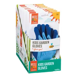 Beetle & Bee Kids Garden Gloves - Durable Polyester Fabric with Latex Protection for Ages 5+ - Ideal for Digging Planting & Picking - Toyshine Brand