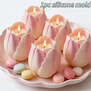 3D tulip shaped silicone mold, resin casting mold, suitable for DIY aromatherapy candles, resin crafts, soap, gypsum, and clay. It is the perfect choice for warm home decor, Valentine's Day, Mother's Day, and birthday handmade gifts