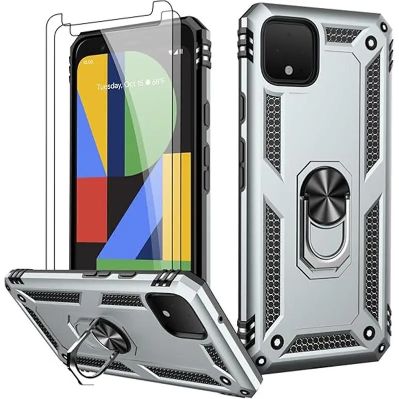 Google Pixel 4 XL Case with Screen Protector,Pass 16ft. Drop Tested Military Grade Cover with Magnetic Ring Kickstand,Protective Phone Case for Google Pixel 4 XL Protection Durable Cellphone Smartphone