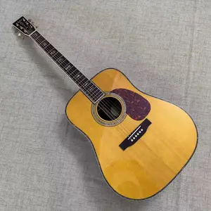 Yellow D-45 Acoustic Guitar rosewood fretboard 6 strings Solid spruce top 20 frets