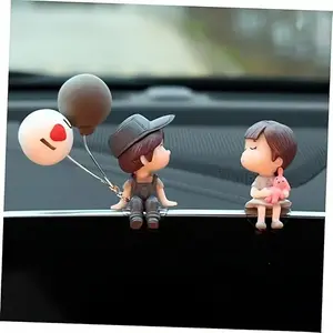 Resin Couple Car Dashboard Decorations, Cute Balloon Cartoon Statues, Perfect Gift for Couples & Friends, Office Desk Accessories, Car Interior Decoration, Girly Car Accessories, Car Ornament