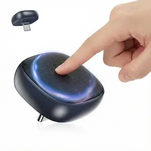 Wireless Carplay Android Auto Dual Adapter with USB Port, Touch Switch, Leather Texture, Fast Automatic Connection, Plug and Play