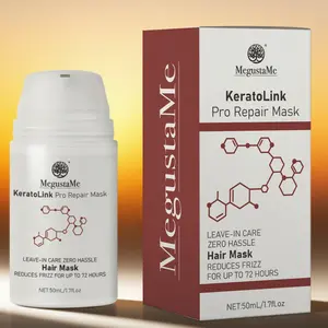 MegustaMe KeratoLink Pro Repair Mask, 72-hour frizz control, no hassle, no rinsing required hair care, 50 mL capacity; white shampoo (white shampoo), XL, Little Yellow Man