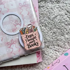 Oops I Bought More Books Phone Grip - Magnetic Pop Socket & Kickstand - Cute Book Lover Accessory