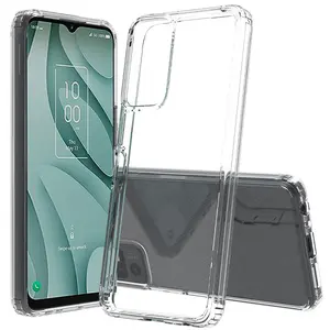 Clear Case for TCL 40 XE 5G, Aquaflex Semi-Flexible TPU [Shock Absorbing] Transparent Phone Cover for TCL 40XE