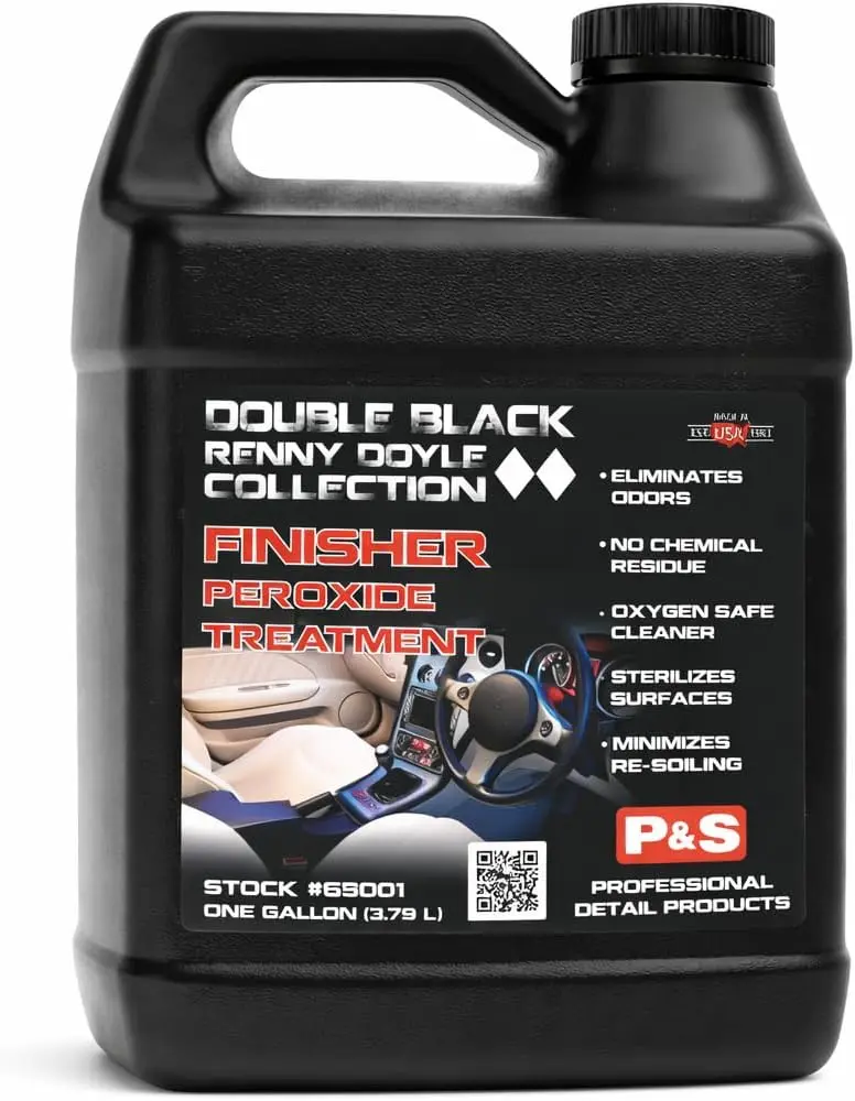 P & S PROFESSIONAL DETAIL PRODUCTS Liquid Finisher Peroxide Treatment - Detailer-Approved Formula for Car Interior Deep Detailing, Eliminates Odors & Stains, Breaks Down Organic Residue, Reduces Re-Soiling, No Chemical Residue - 1 Gal, Hydrogen Peroxide,