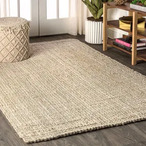 JONATHAN Y Hiro Hand Woven Chunky Jute Indoor Area Rug; for Living Room, Kitchen, Bedroom, Dining Room, Office
