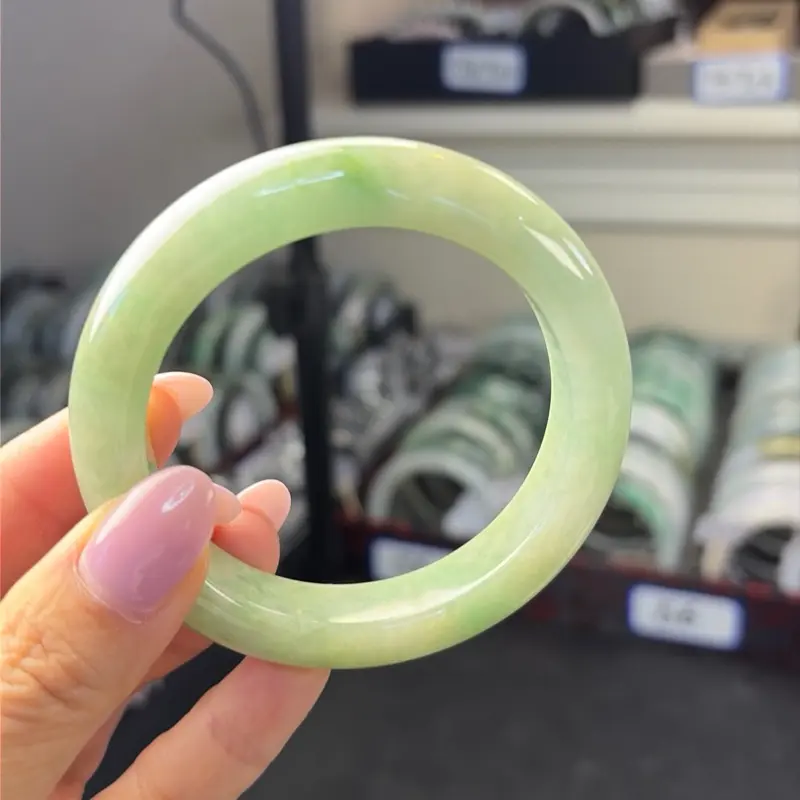 Apple Green Burma Jadeite Jade, Suitable for 55-57mm Size Requirements