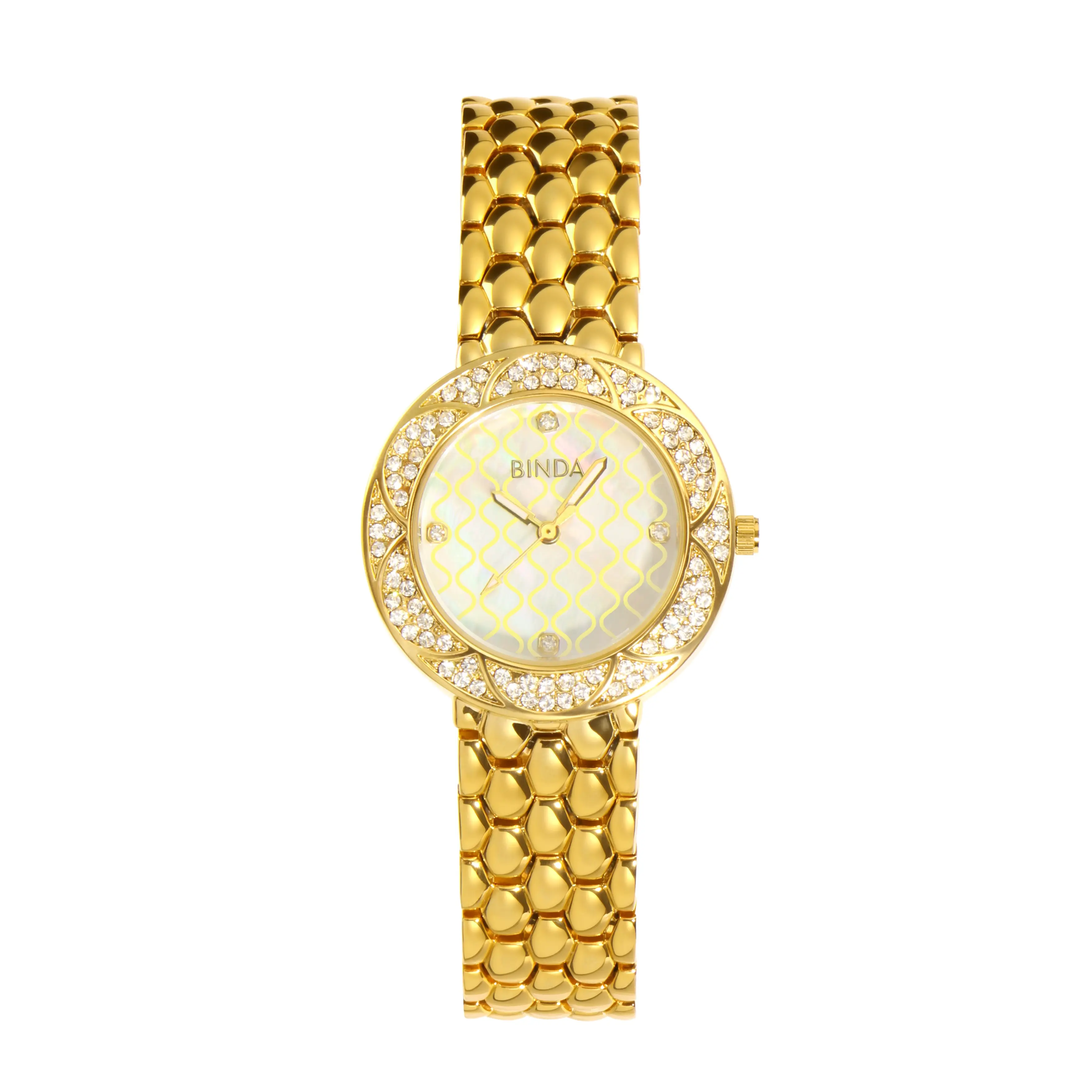 Binda Women\'s Gold Quartz Stainless Steel Bracelet Elegant Dial Round Watch Binda Women main image 2