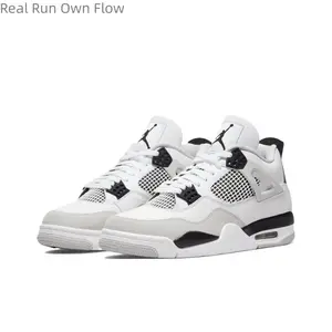 Retro white and black casual comfortable anti-slip and wear-resistant basketball shoes