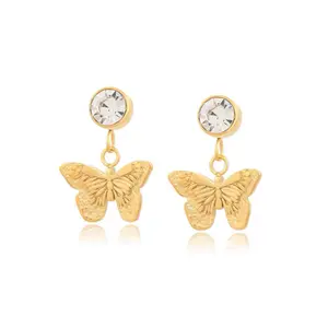 House of Auri Butterfly Dangle Earring with CZ Stud Elegant Jewelry Accessory