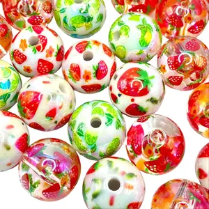 I Love Summer so Berry Much Acrylic Beads - 16mm Beading & Crafting Supplies DIY Jewelry Making