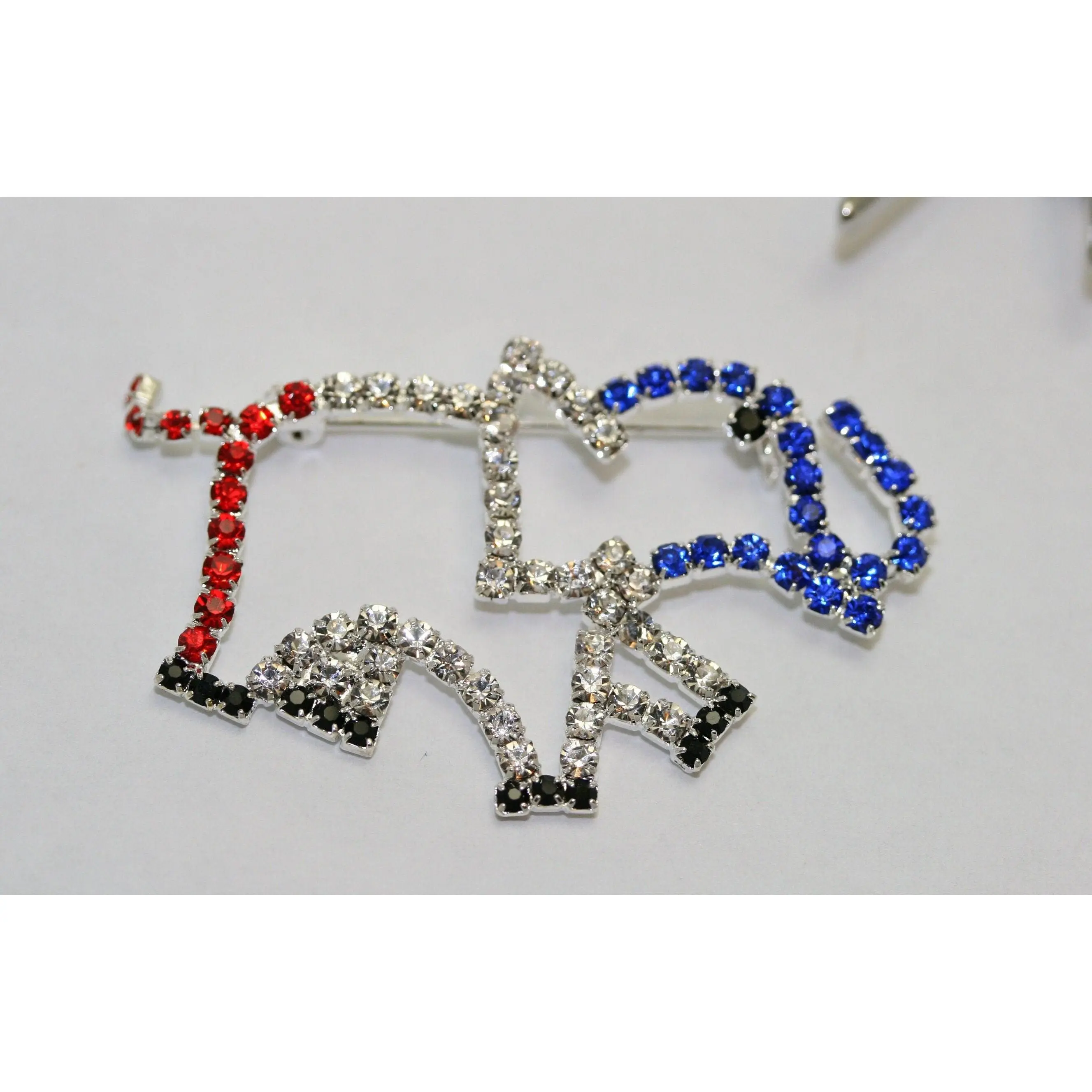 Patriotic ELEPHANT Rhinestone Pin Brooch, Red White Blue Patriotic GOP Republican Elephant Brooch, Patriotic Jewelry Gift