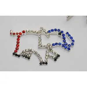 Patriotic ELEPHANT Rhinestone Pin Brooch, Red White Blue Patriotic GOP Republican Elephant Brooch, Patriotic Jewelry Gift