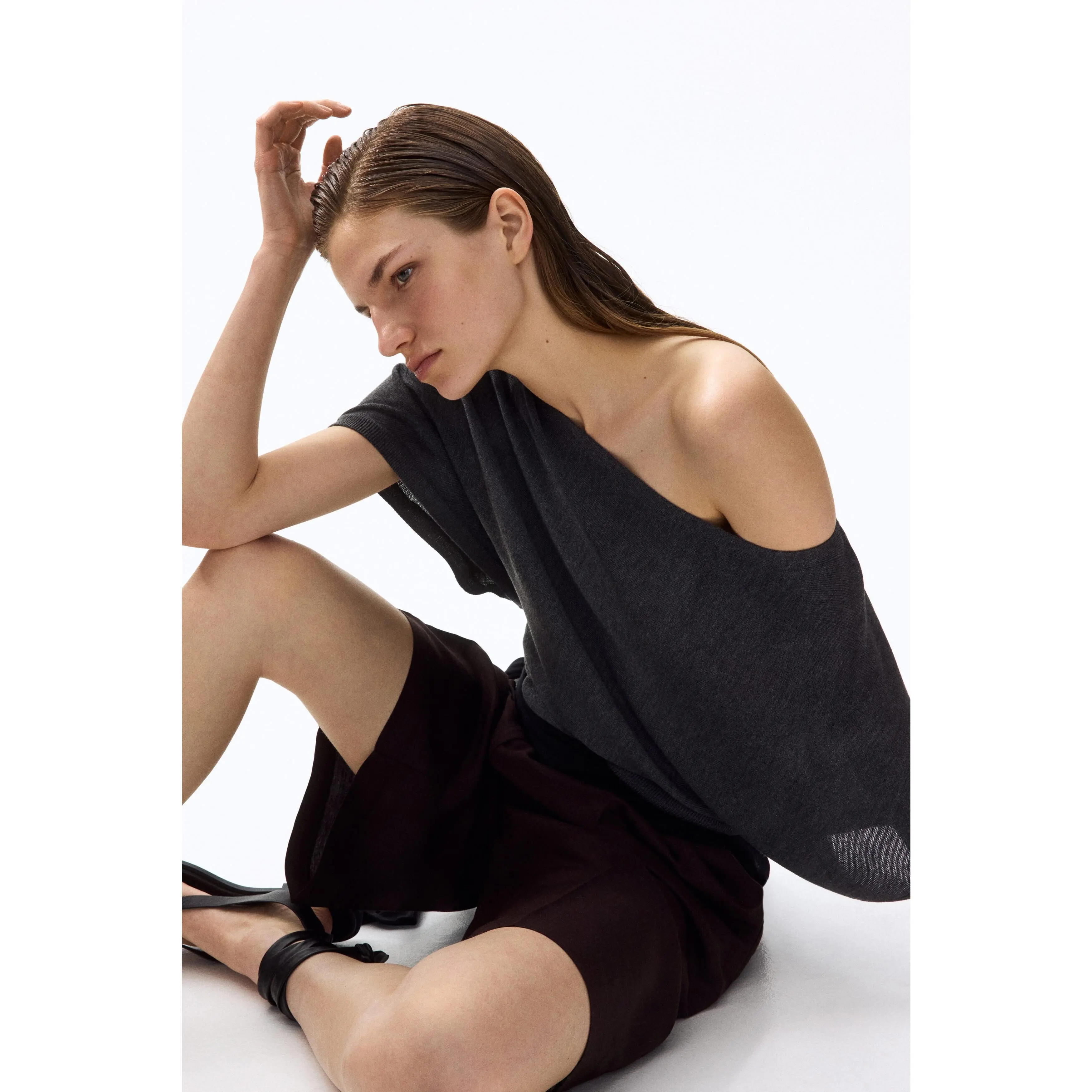 H&M Batwing-sleeved fine-knit top