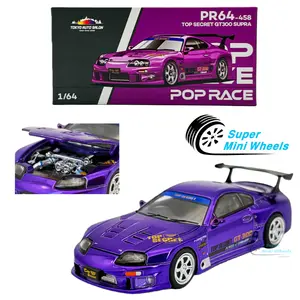 Pop Race 1:64 Top Secret GT300 Supra Chrome Purple Tokyo Auto Salon #458