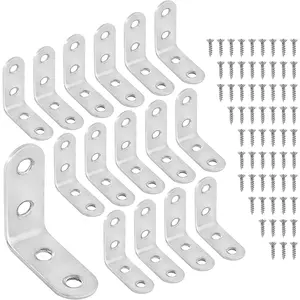 Stainless Steel L Brackets 40x40x16X2mm - Right Angle Corner Brace with Screws, 90  Small Metal Shelf Brackets for , Furniture, Cabinet, DIY Reinforcement (20 Pack)