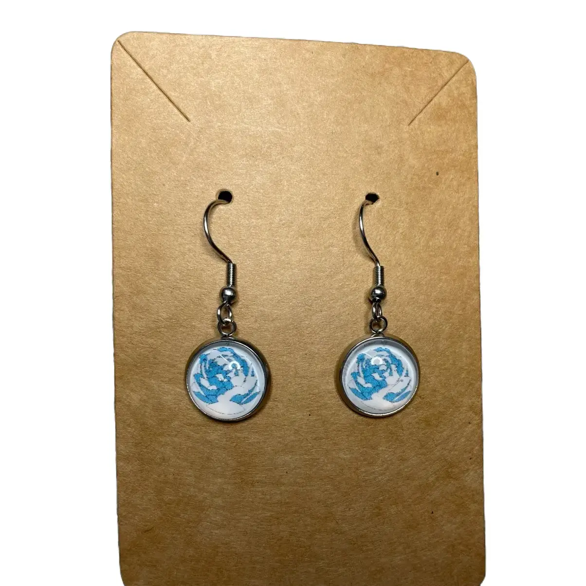 Jinx and Ekko blue rose earrings
