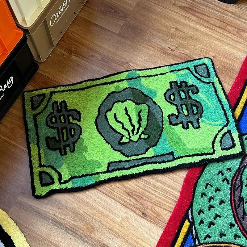 VIKAMA Coin Pattern Rug SpongeBob Style Home Bedroom and Living Room Floor Mat Non-Slip Anti-Fouling Carpet Home Decoration