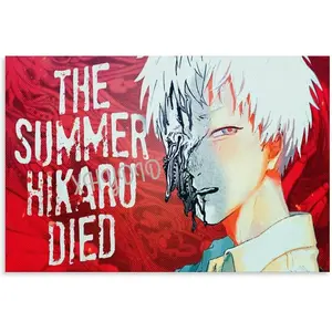 XHYDID Japanese Manga The Summer Hikaru Died Poster Minimalist Manga Poster (5) Canvas Wall Art Poster for Bedroom Living Room Decor 12x08inch(30x20cm) Unframe-style Decoration Photo
