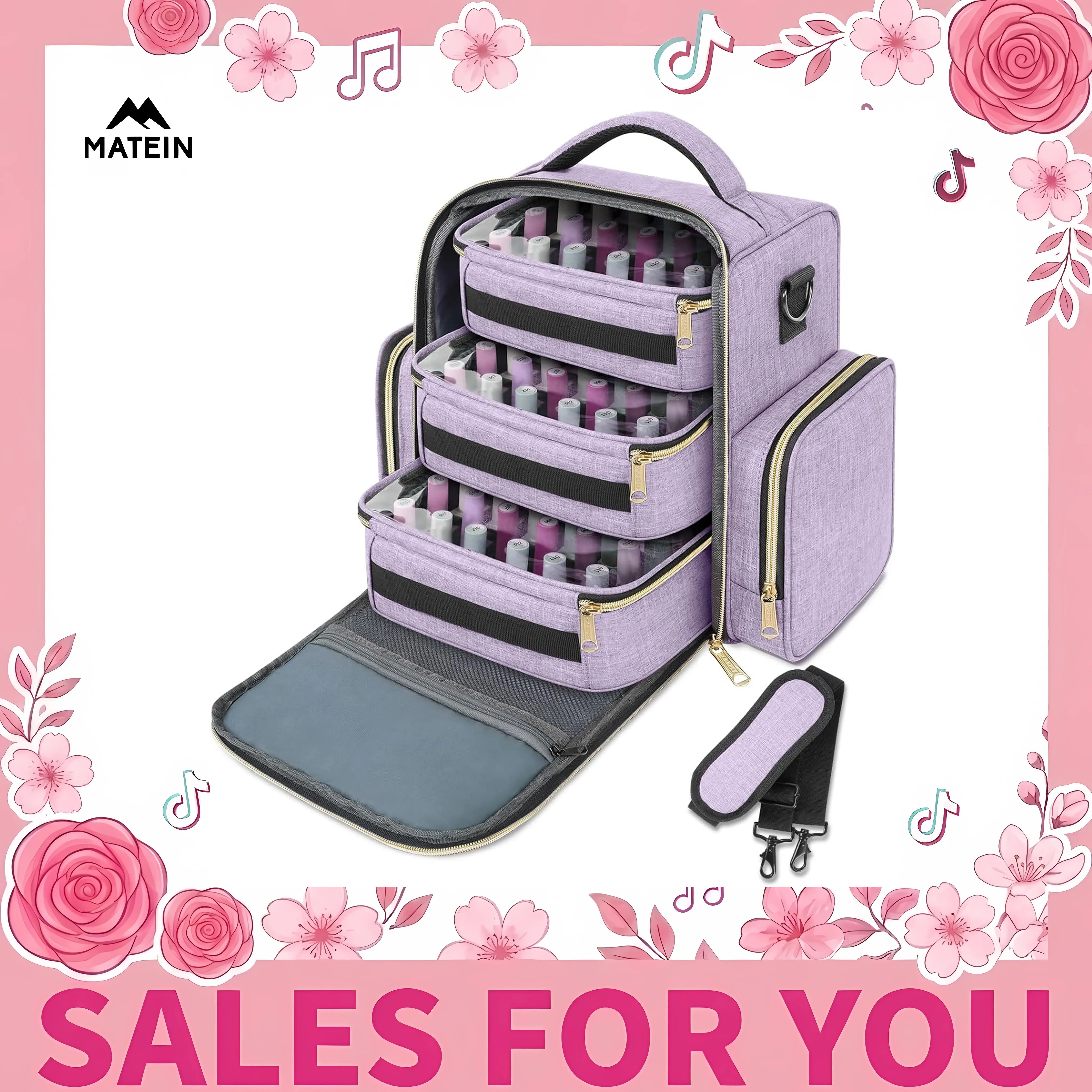 YOREPEK Nail Polish Organizer Holds Up to 72 Bottles (15ml - 0.5 fl.oz) and Nail Lamp, Nail Polish Storage with 3 Removable Pouches & Multiple Storage Sections for Manicure Set, Gifts for Manicurist Summervibes Summer Sale